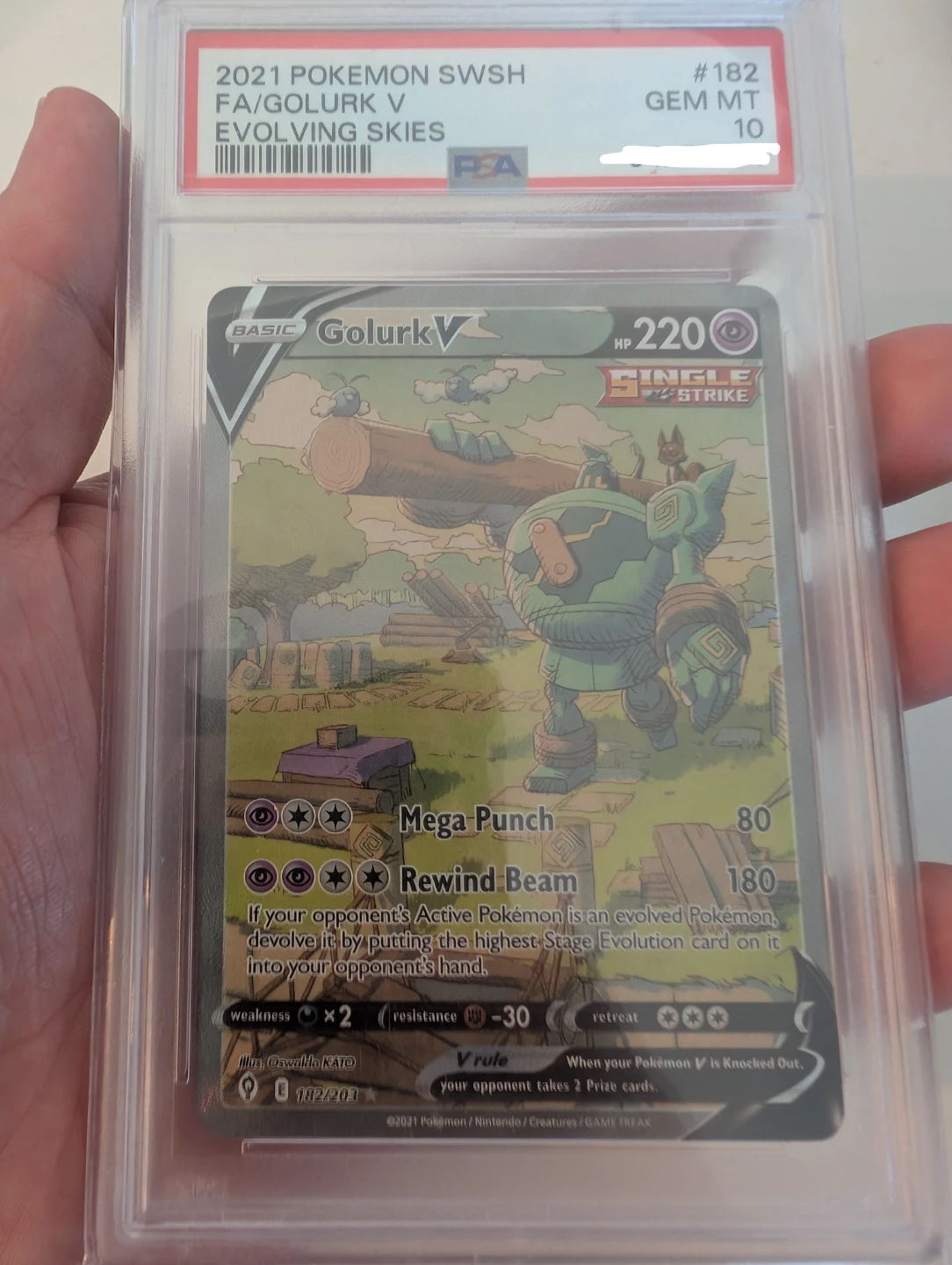 Golurk V Alternate Full Art Evolving Skies PSA 10 - Pokemon