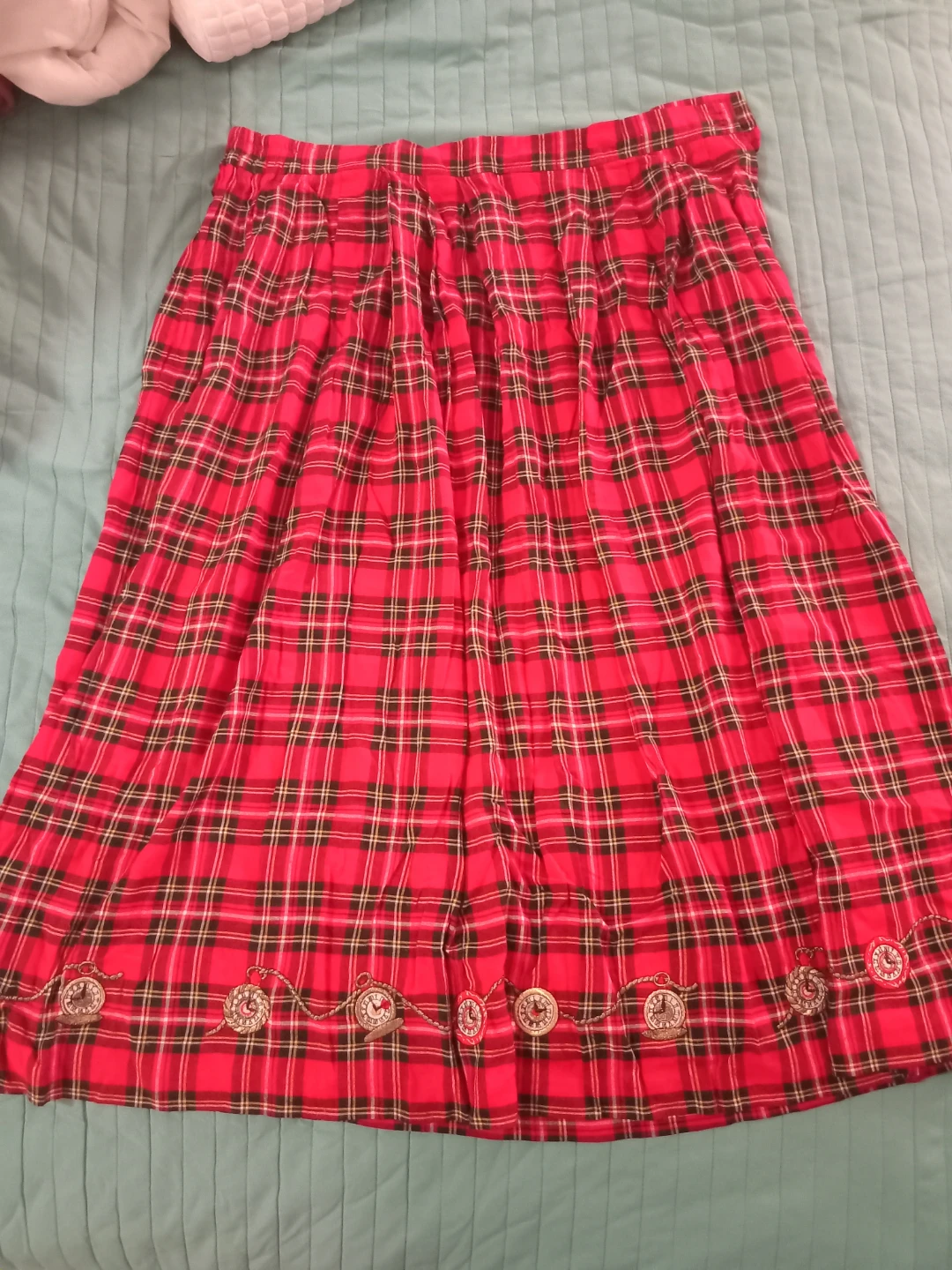 Bechamel Plaid Midi Skirt - Size 16