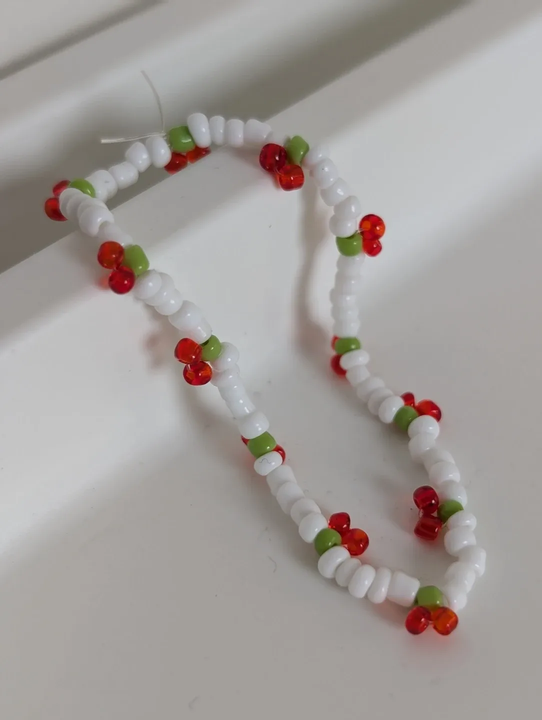 Beaded bracelet with cherry design