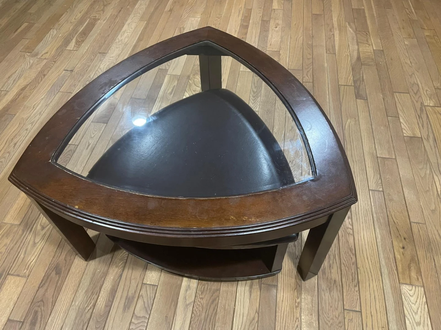 Triangular Coffee Table with Glass Top - photo 2