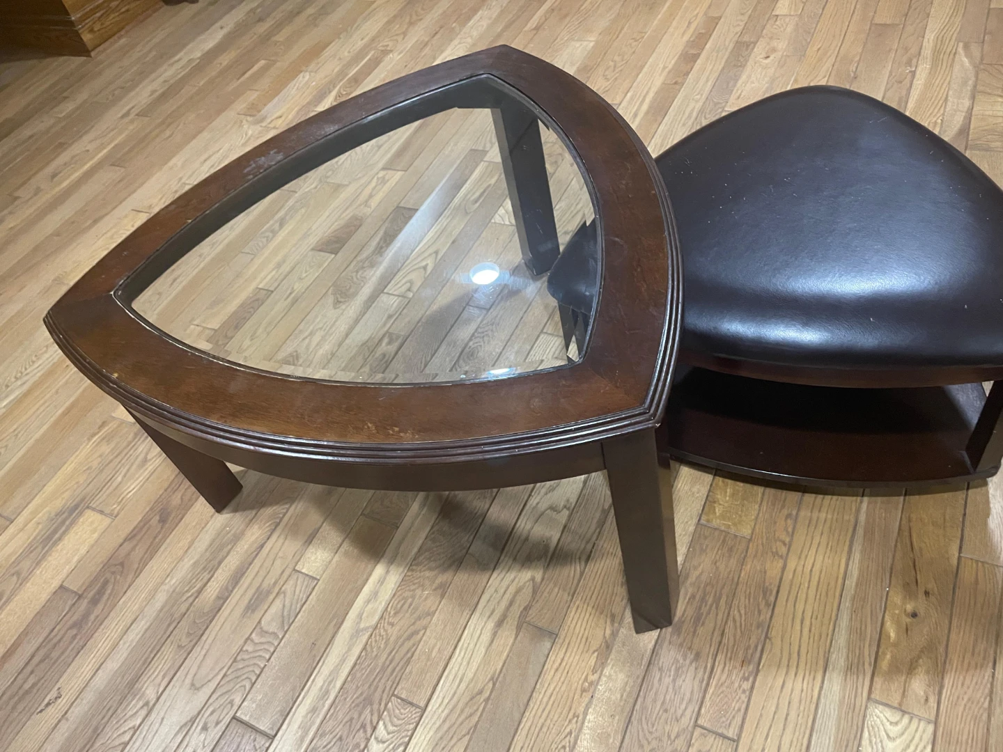 Triangular Coffee Table with Glass Top - photo 3