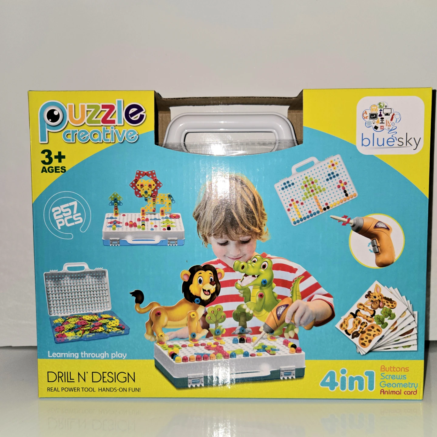 Puzzle Creative Drill 'n' Design 257 Piece STEM Toy Set. New.
