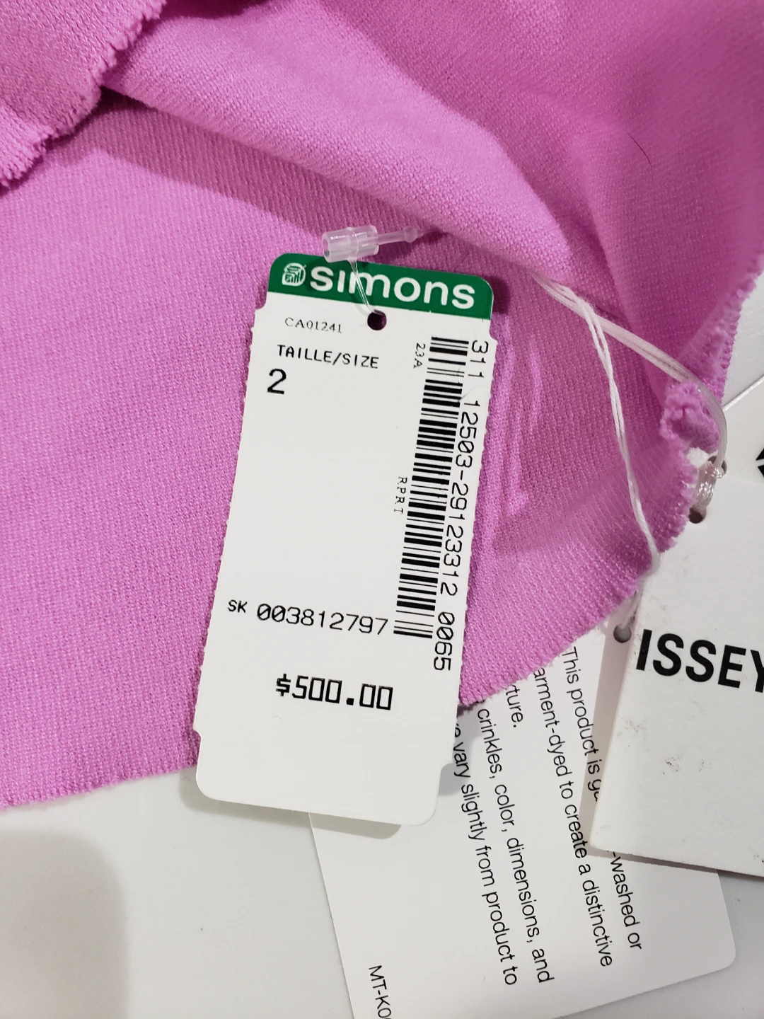 ISSEY MIYAKE pink Long Sleeve Turtleneck Top Size 2 - photo 2