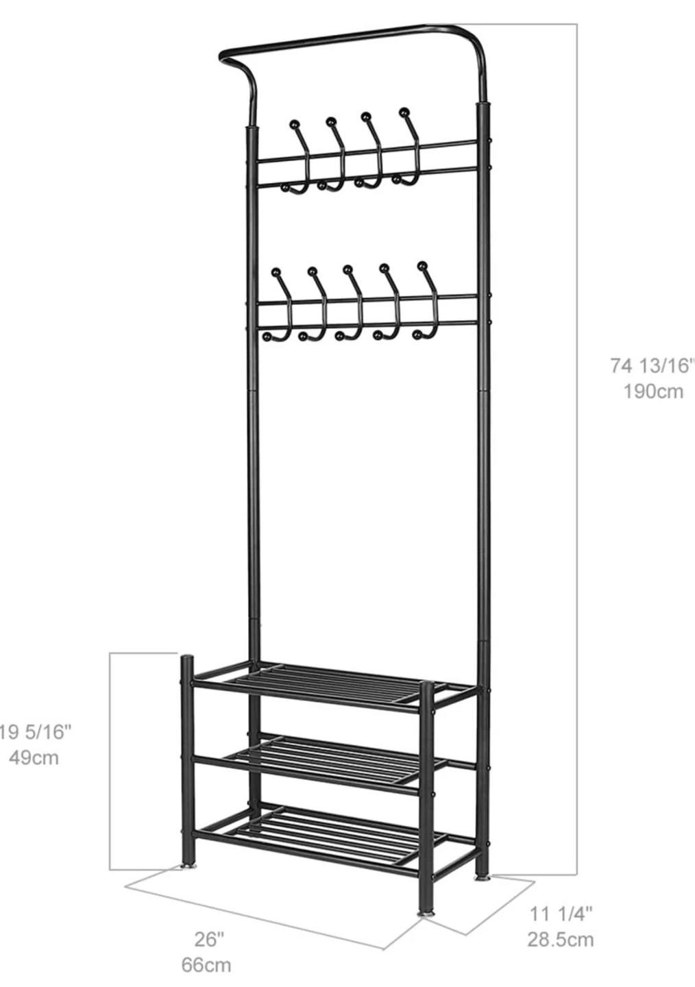 Coat Rack with 3-tier shoe storage - photo 3