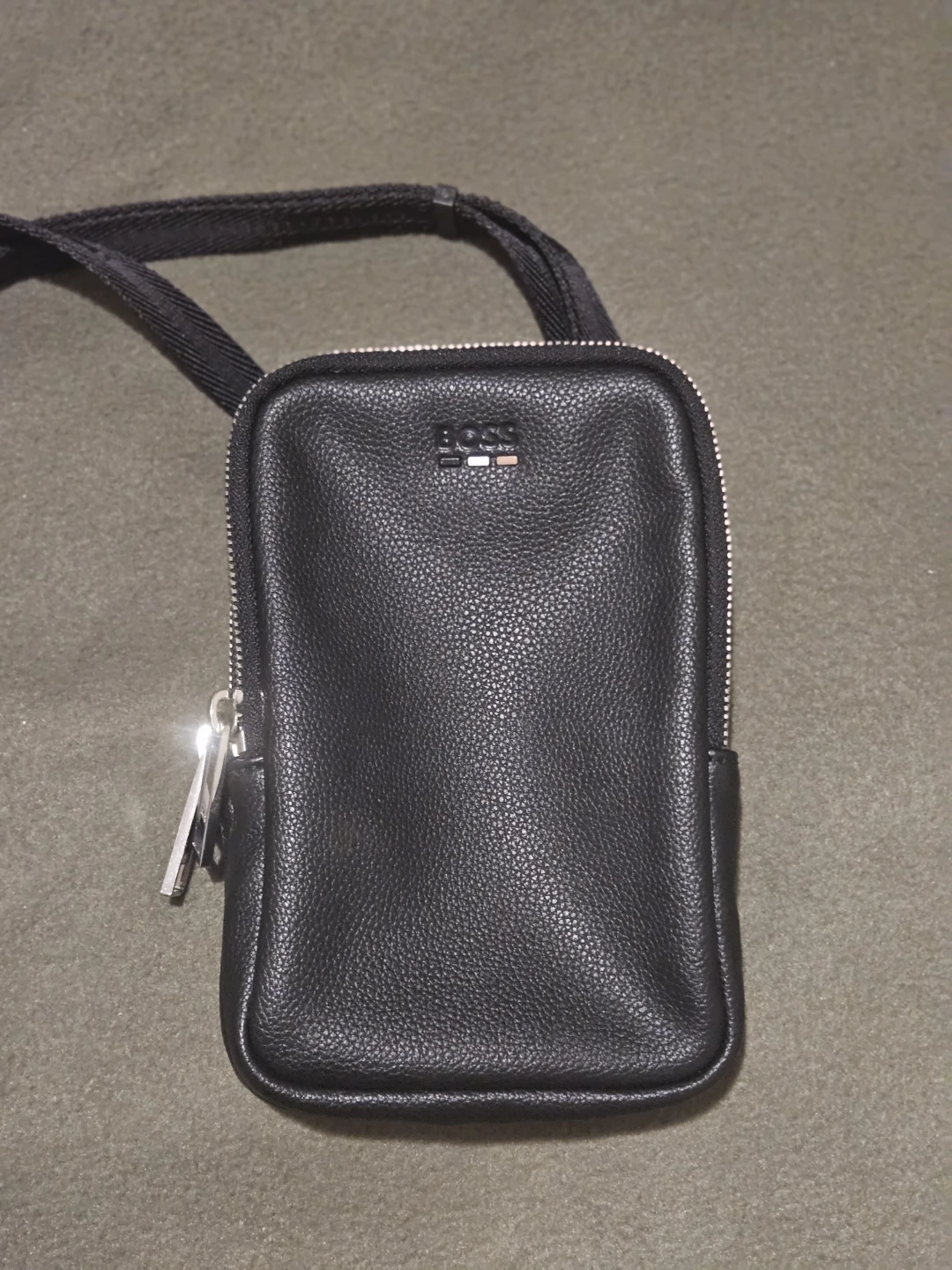 BOSS Black Leather Crossbody Pouch - photo 3