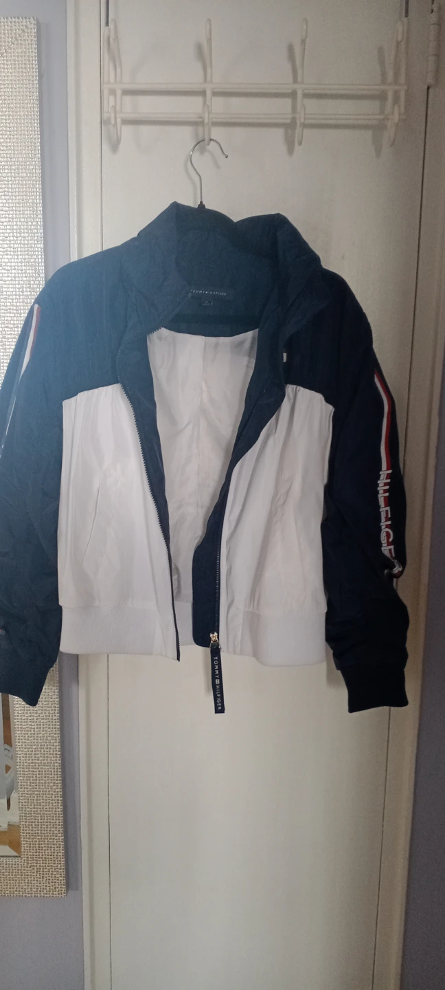 Tommy Hilfiger Navy Blue & White Track Jacket - Size M