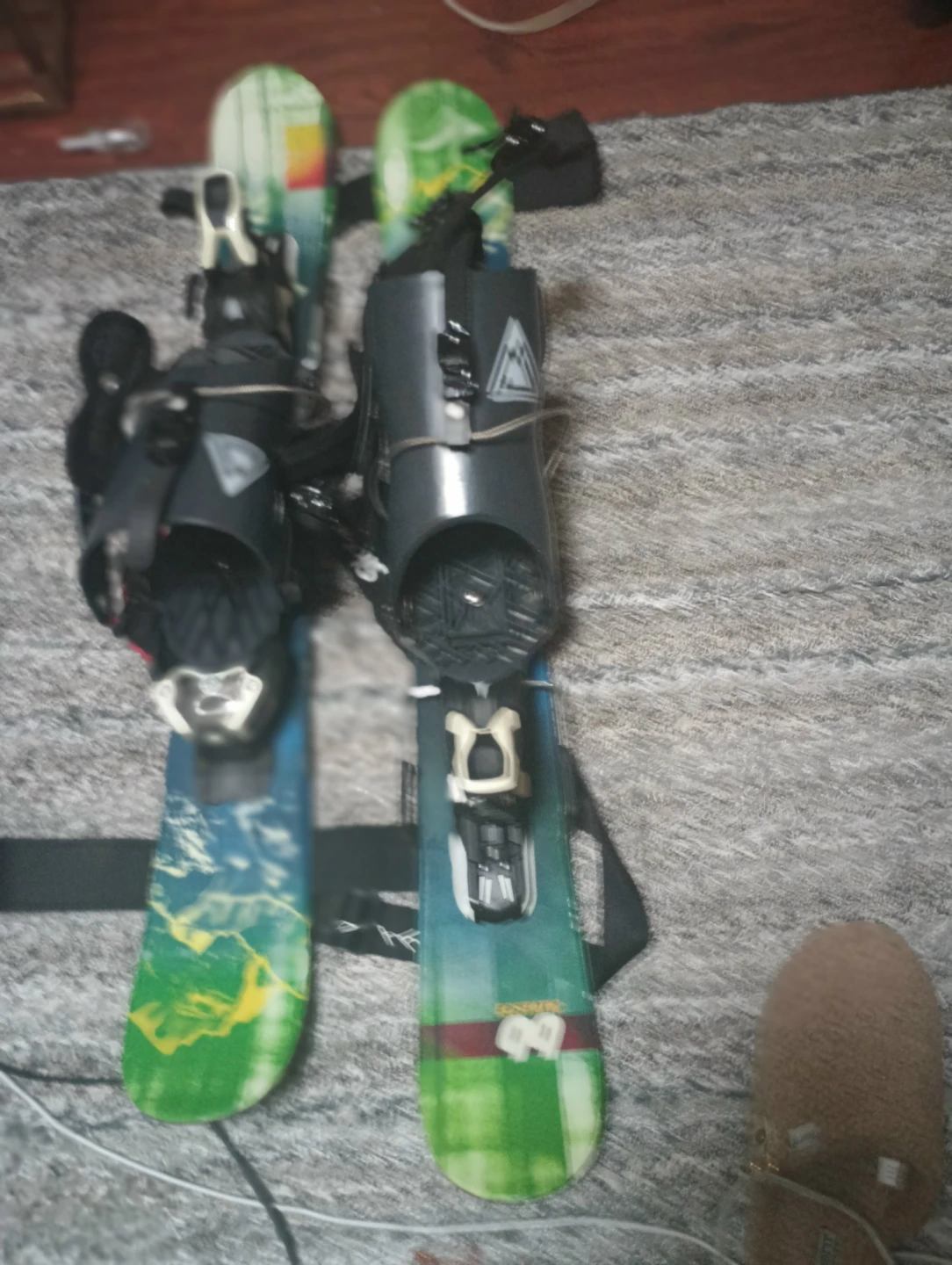 Slightly used ski equipment