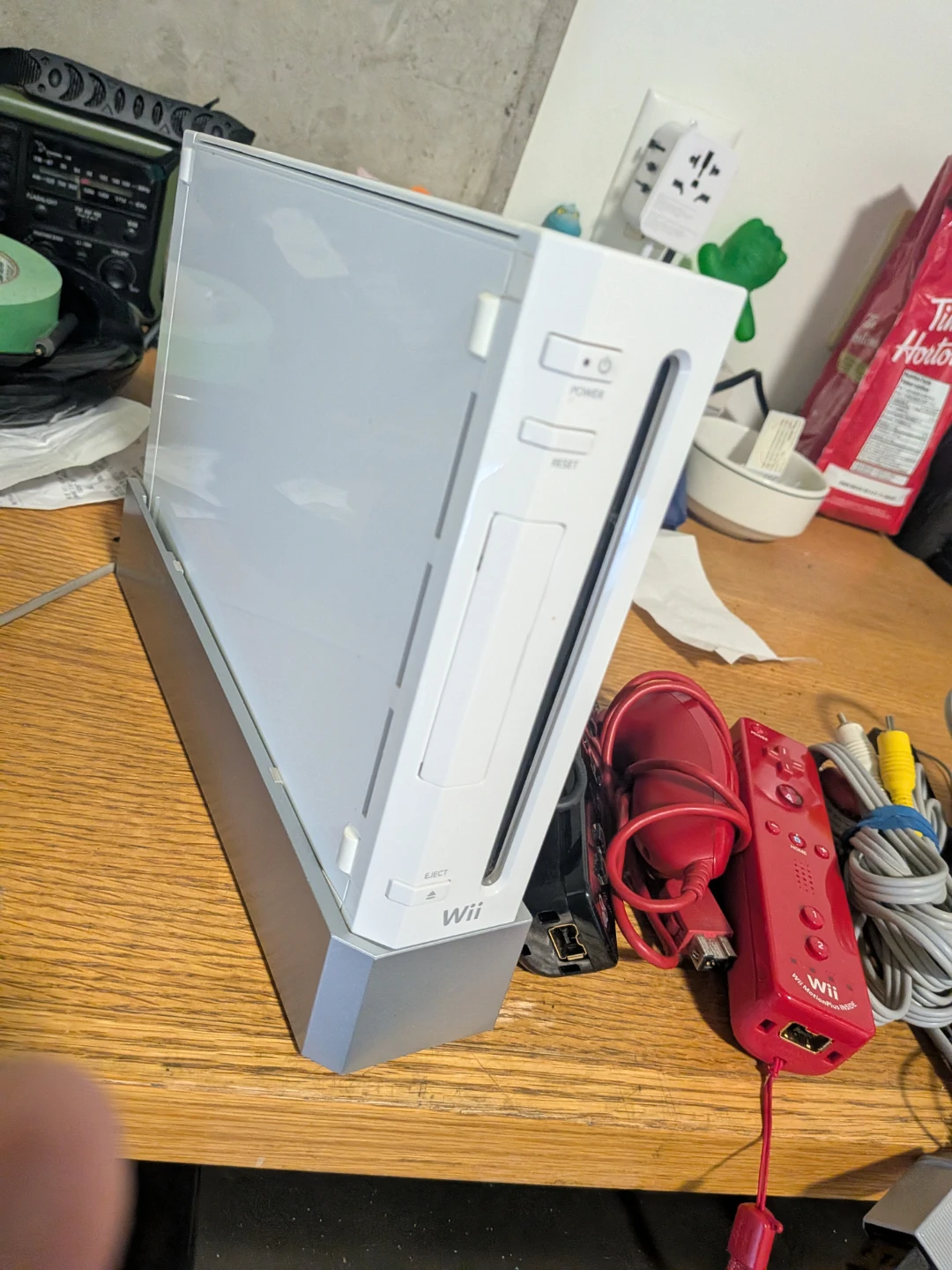 Nintendo Wii Console with Red Wii MotionPlus Controller