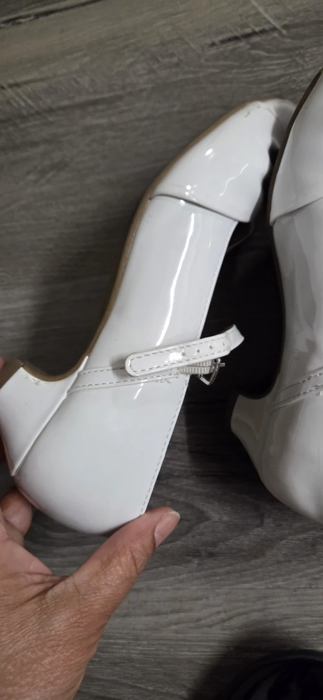 Girls White patent ballet with heel &  bow design, girl size -2 - photo 5