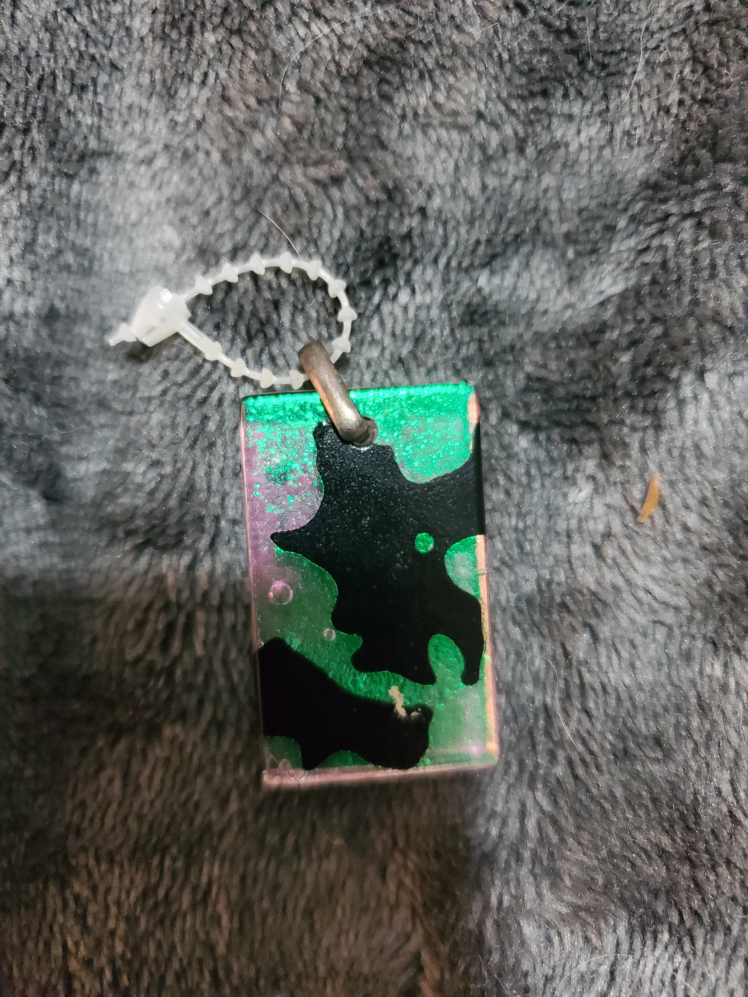 Handmade Green Sparkle Bat Pendant - photo 2
