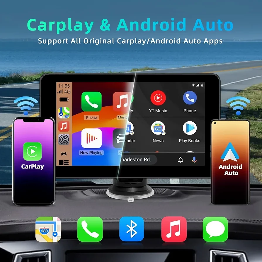 7 Inch Portable Car Stereo with CarPlay & Android Auto - photo 2