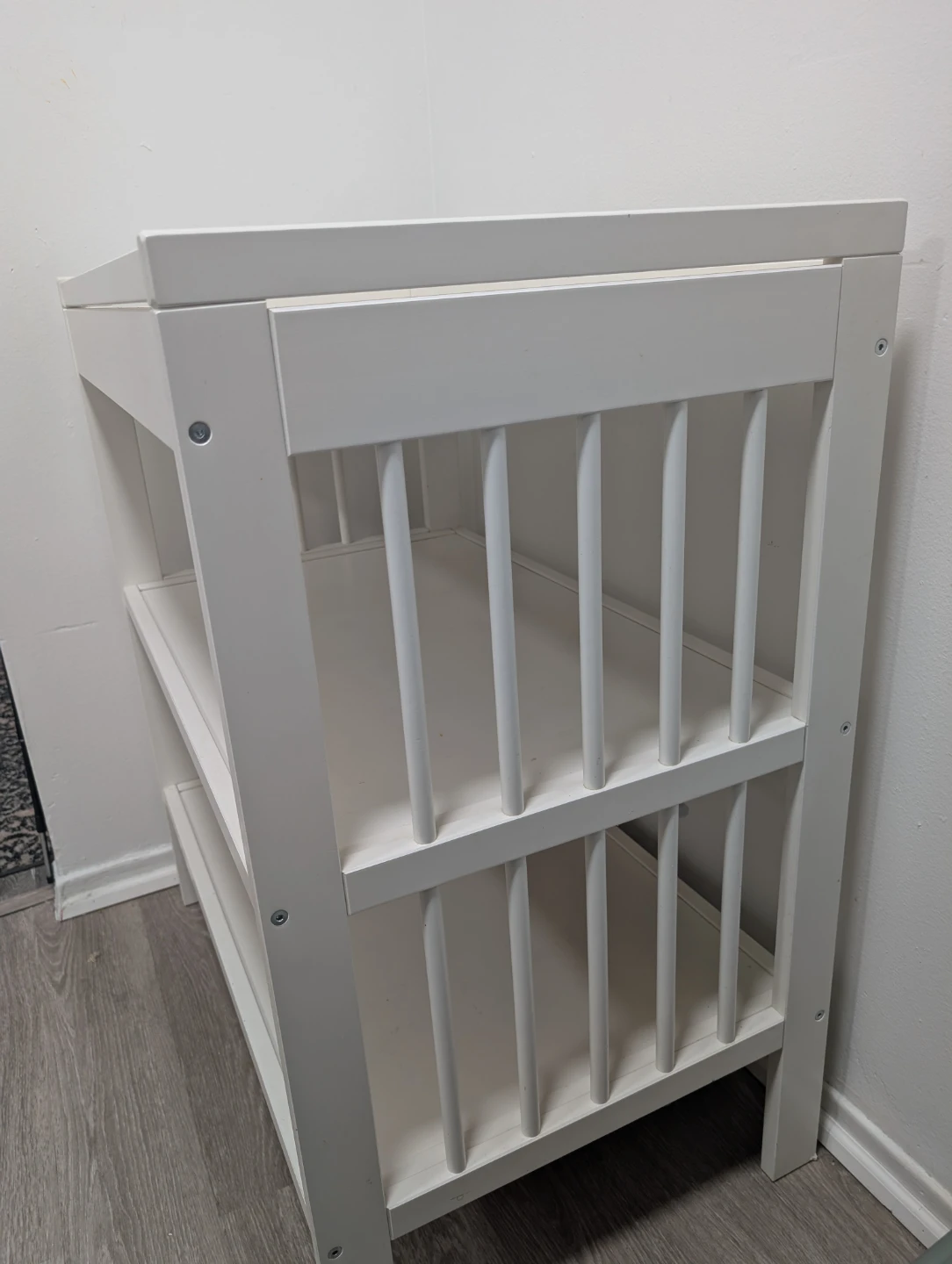 White Changing Table with Shelves - photo 2