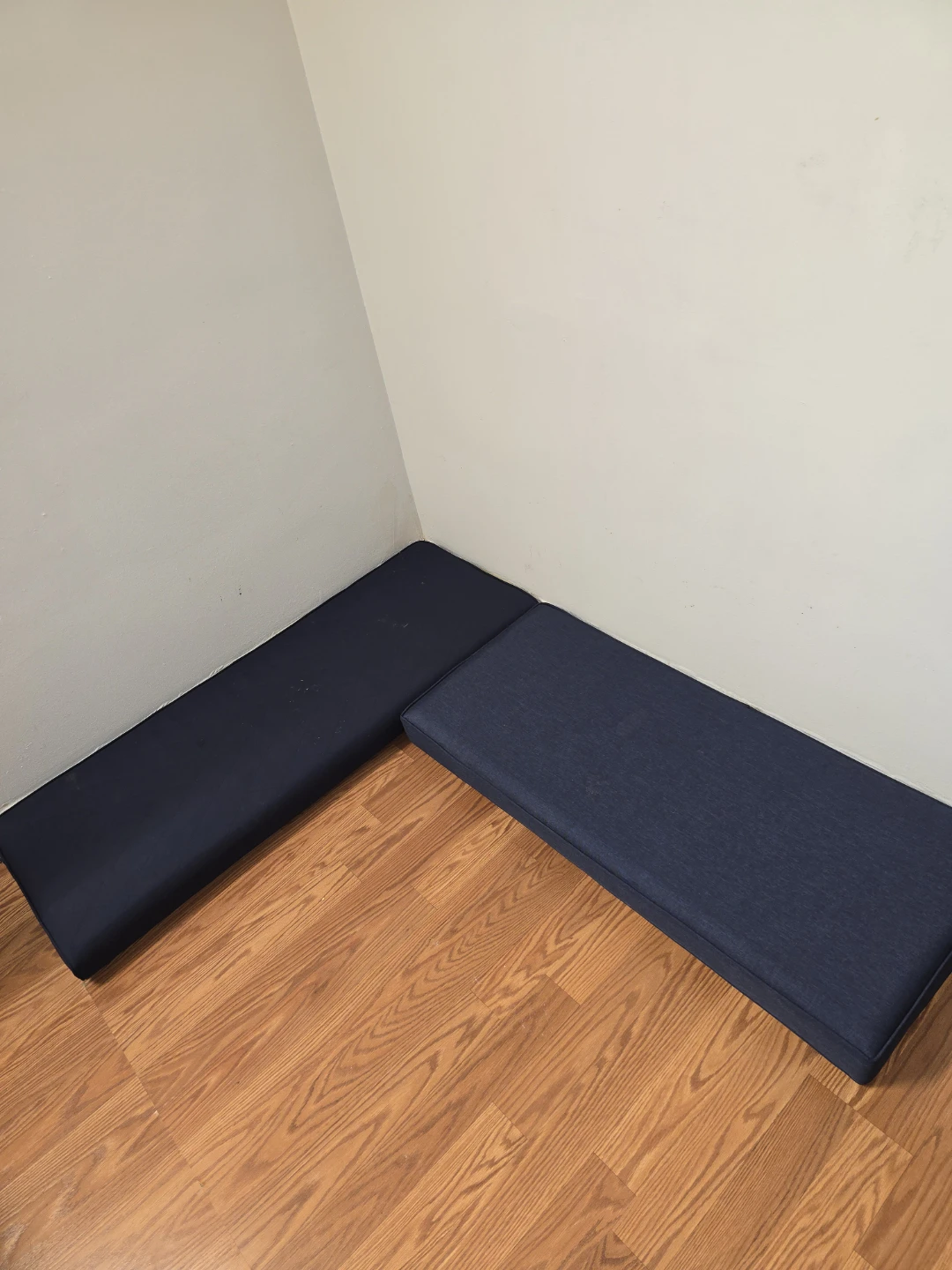 Navy Blue L-Shaped Bench Cushions (Set of 2) - photo 2