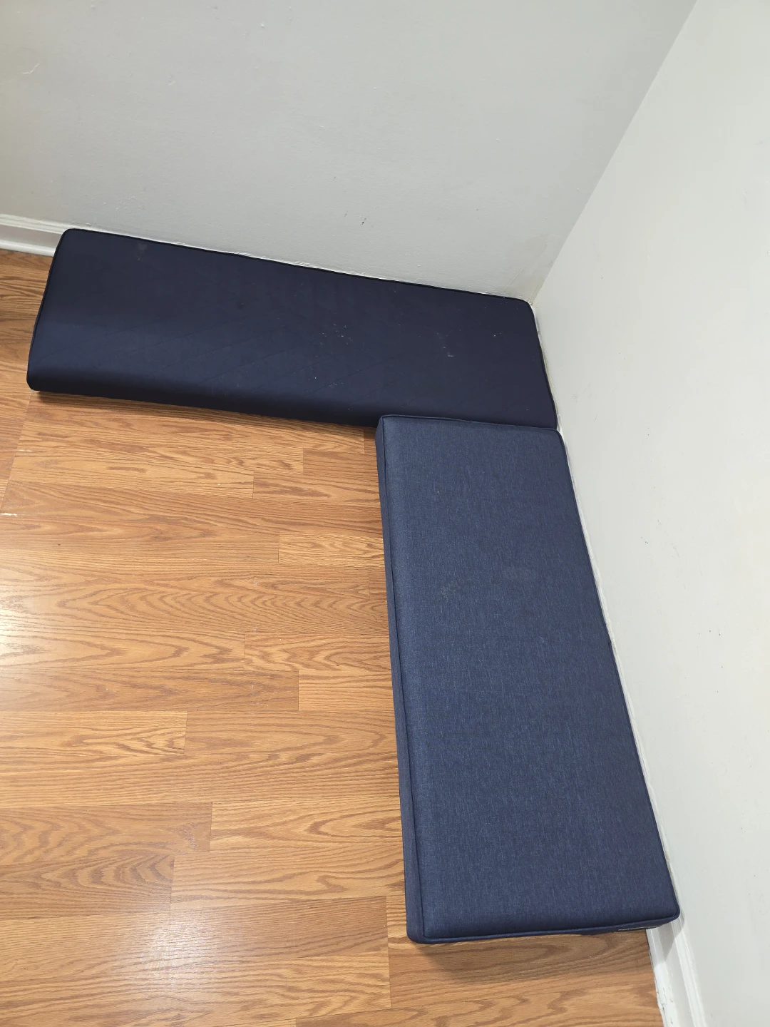 Navy Blue L-Shaped Bench Cushions (Set of 2) - photo 3
