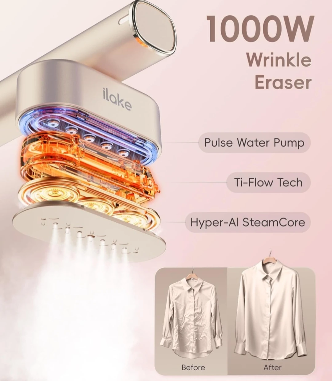 iLike 1000W Portable Handheld Garment Steamer - photo 5
