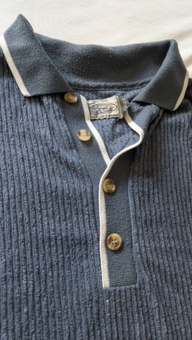 *Vintage* No Fear - from the 90's Striped Polo Shirt - photo 4