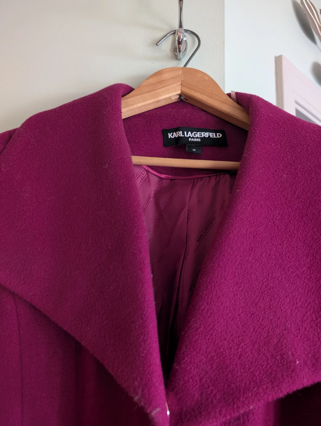 Karl Lagerfeld Pink Wool Blend Coat - Size M - photo 2