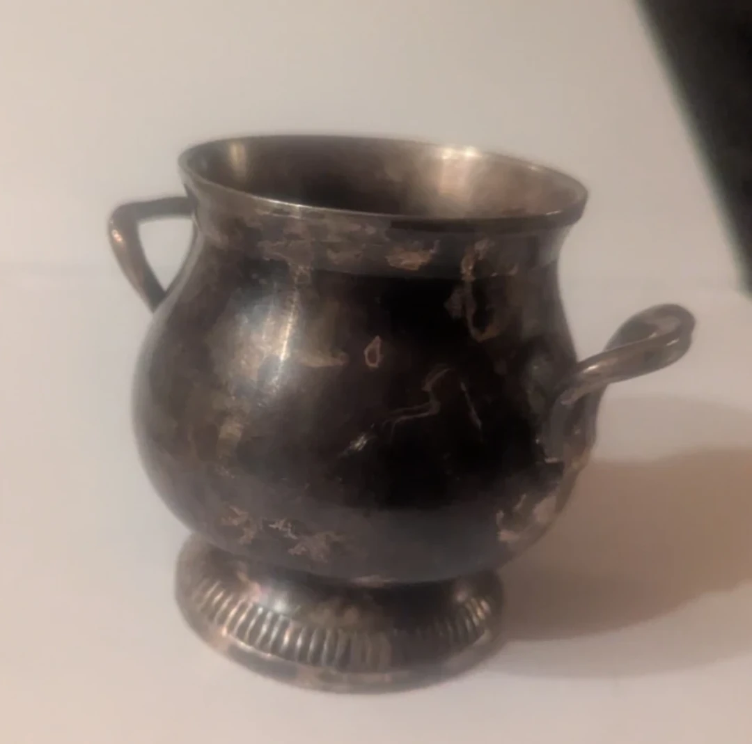 Silver-Plated Creamer and Sugar Bowl Set - photo 5