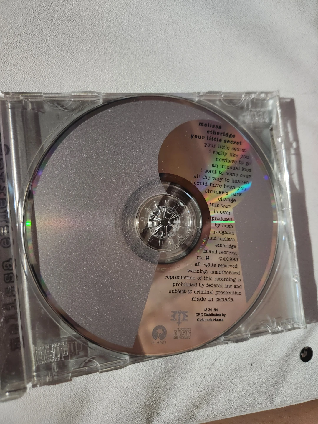 Melissa Etheridge Your Little Secret CD - photo 3