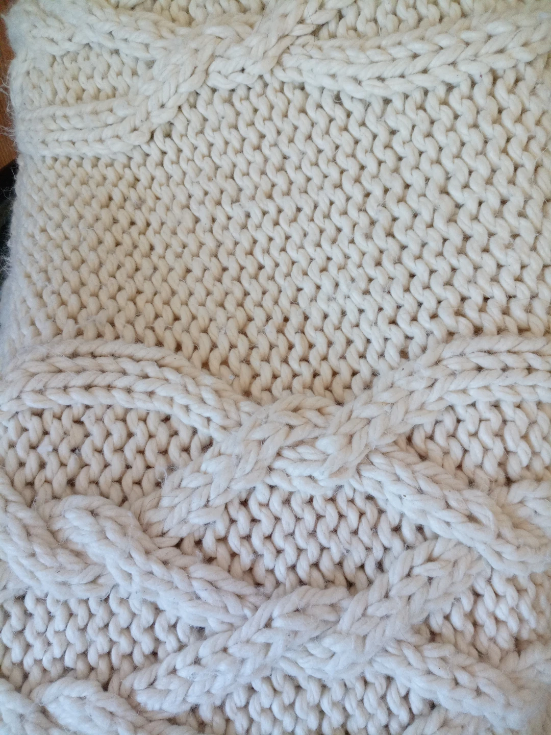Chunky Knit Cream Throw Pillow Cover