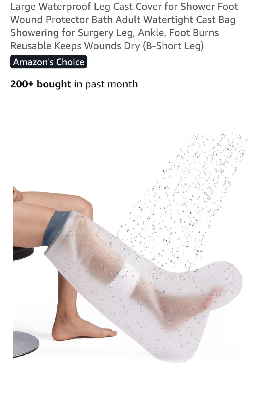 Waterproof Leg Cast Cover for Showering