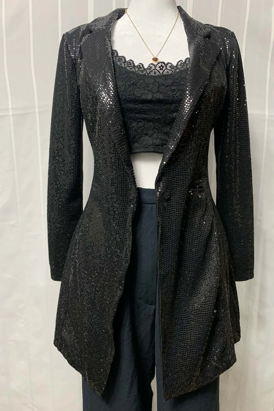 H&M Divided Black Sequin Blazer XS - photo 2