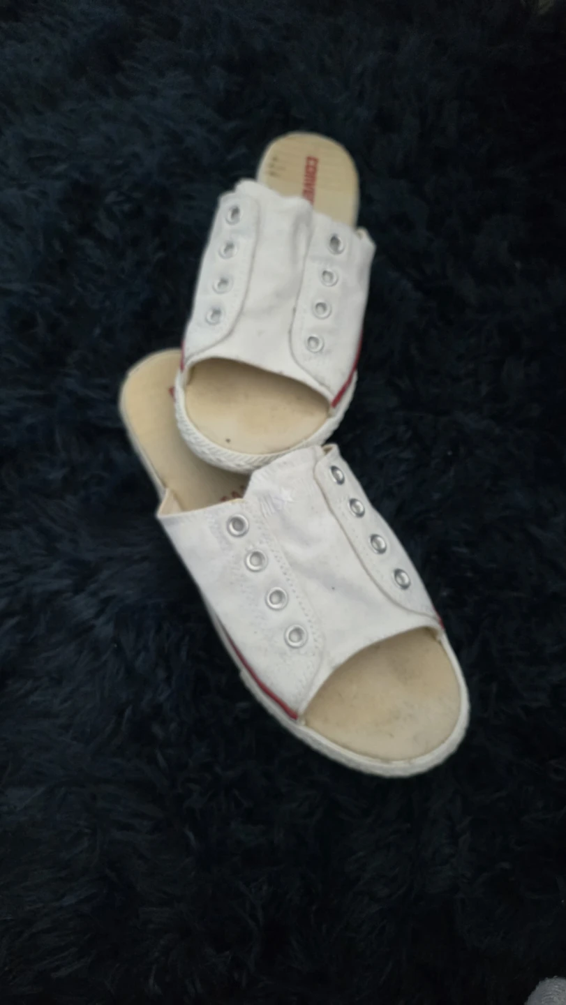 Converse All Star White Canvas Slide Sandals