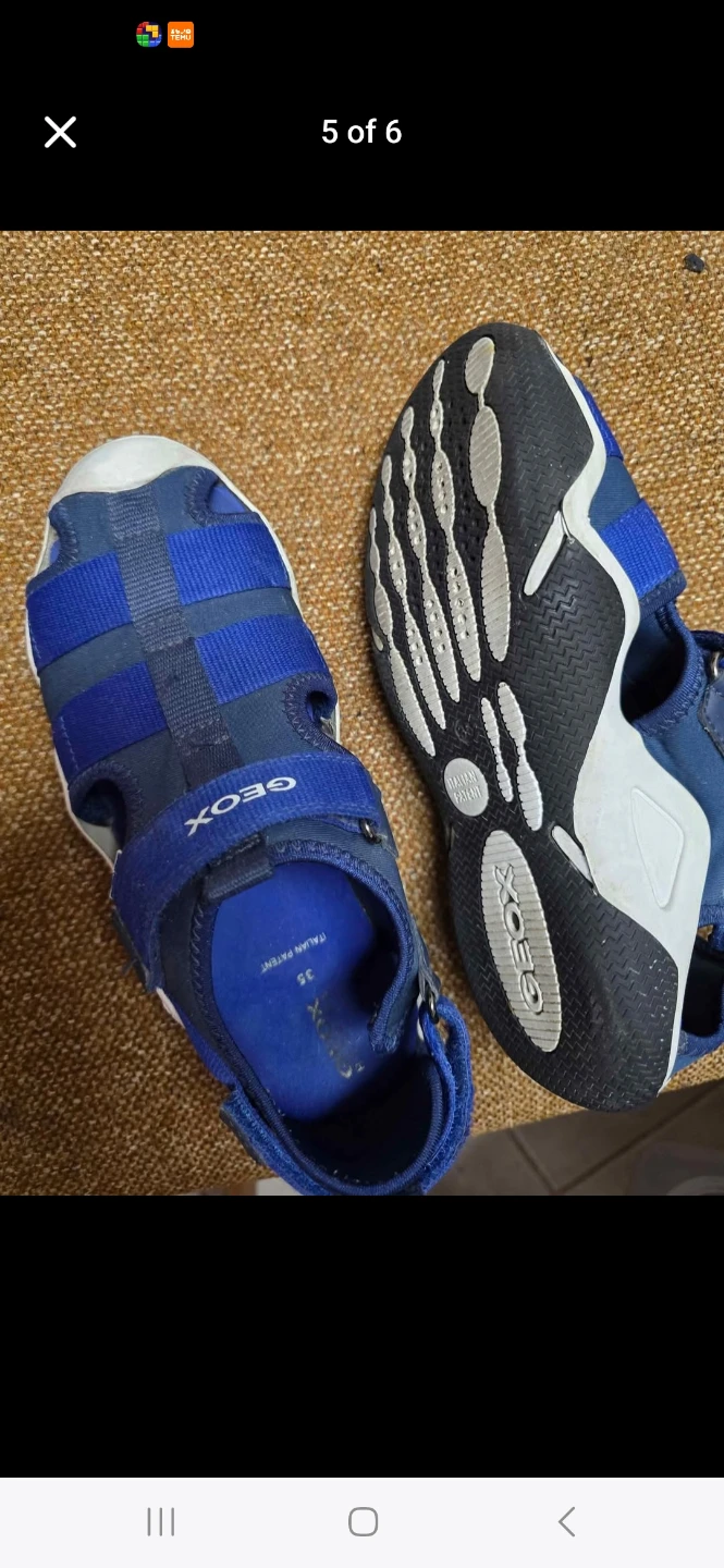 Boys Geox Blue Sandals Size 35 Eur (3 1/2 US) on velcro EUC - photo 5