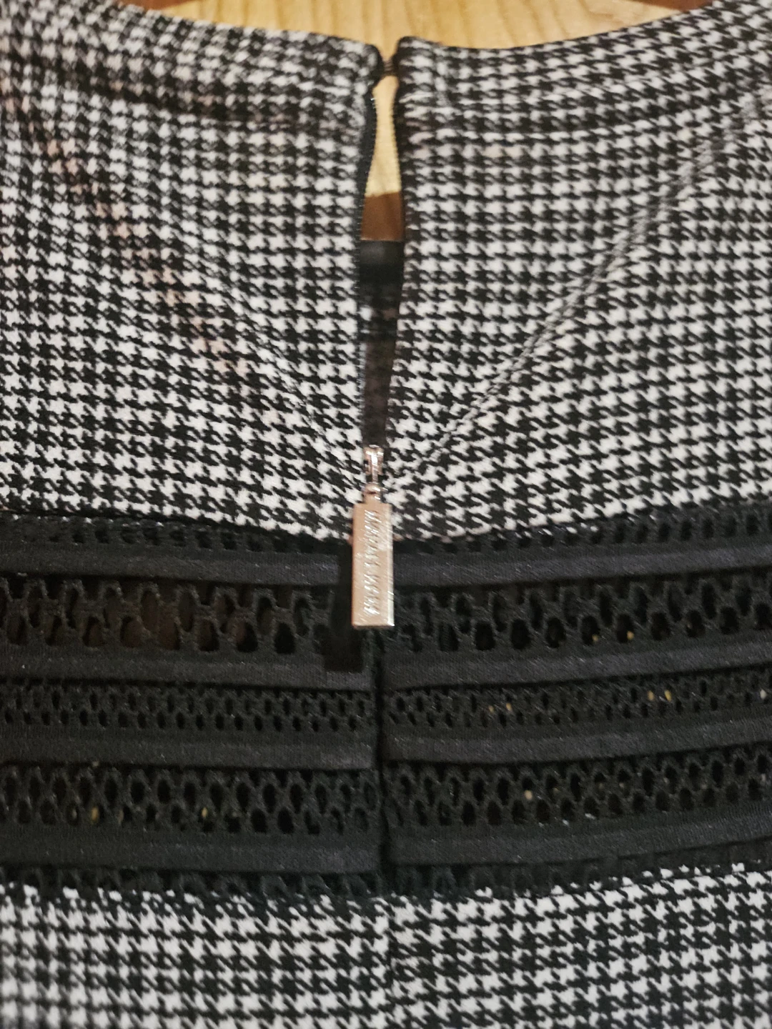Michael Kors White Houndstooth Dress with Lace Trim - photo 5