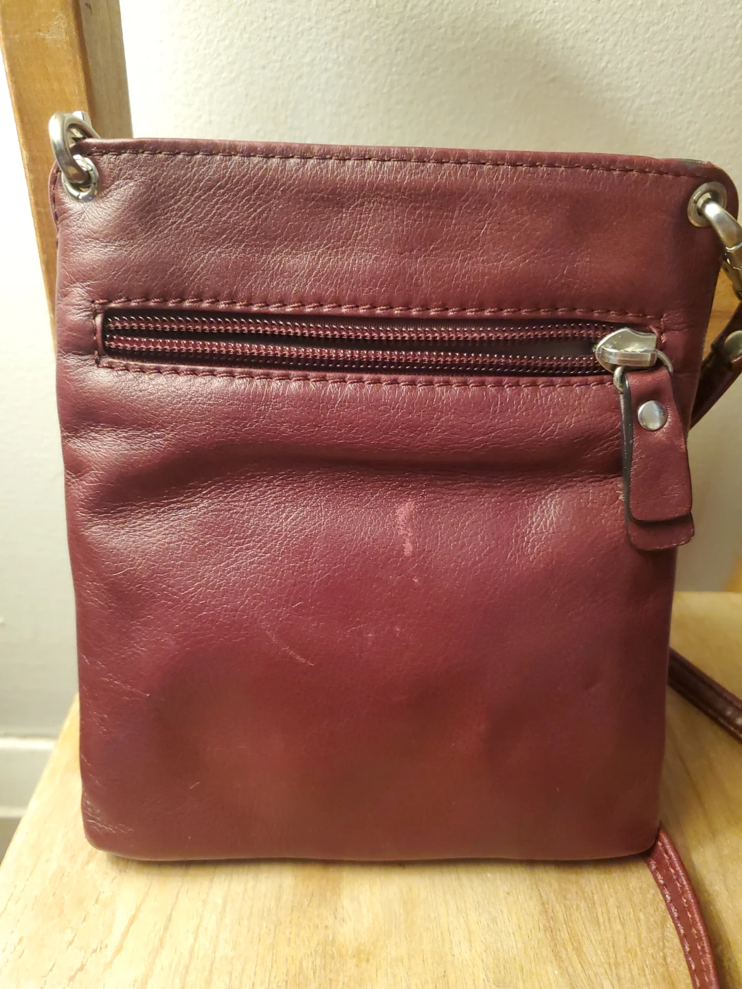 The Trend Leather Crossbody Bag - Burgundy - photo 4