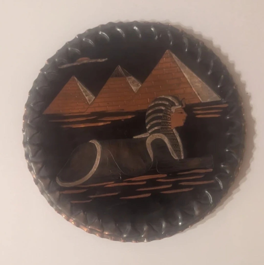 Egyptian Sphinx and Pyramid Decorative Plate