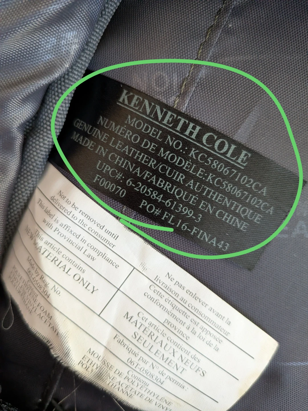 Kenneth Cole Black Genuine Leather Backpack - Used condition - photo 5