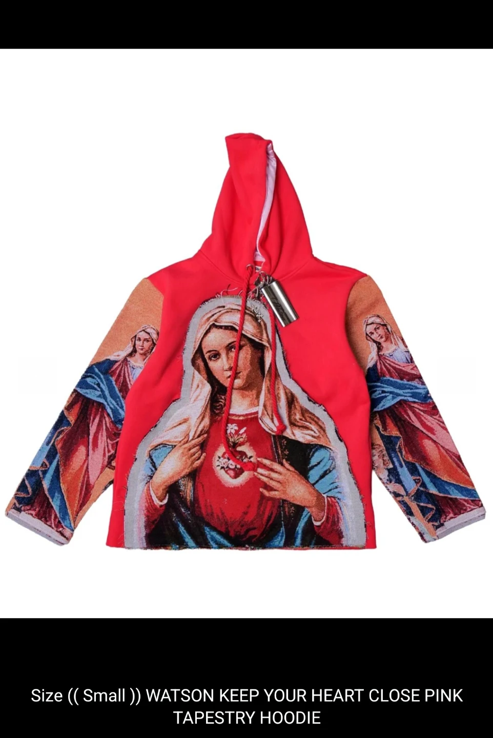 Watson Keep Your Heart Close Pink Tapestry Hoodie - Small