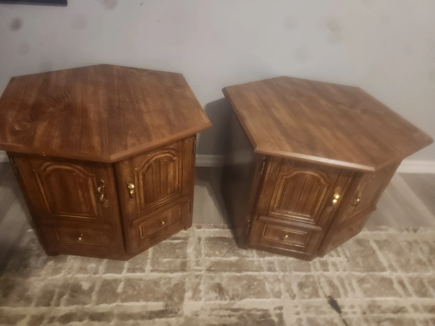 Vintage Wooden Corner Cabinet Set - photo 3