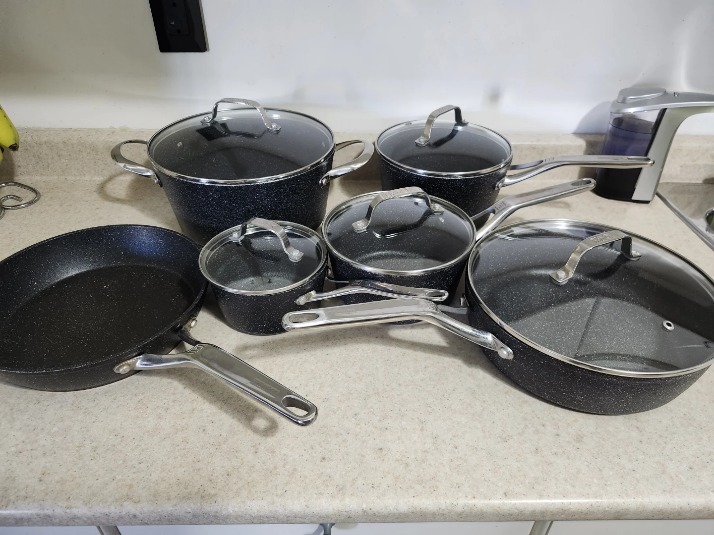 6 Piece IROCK Granite Cookware Set