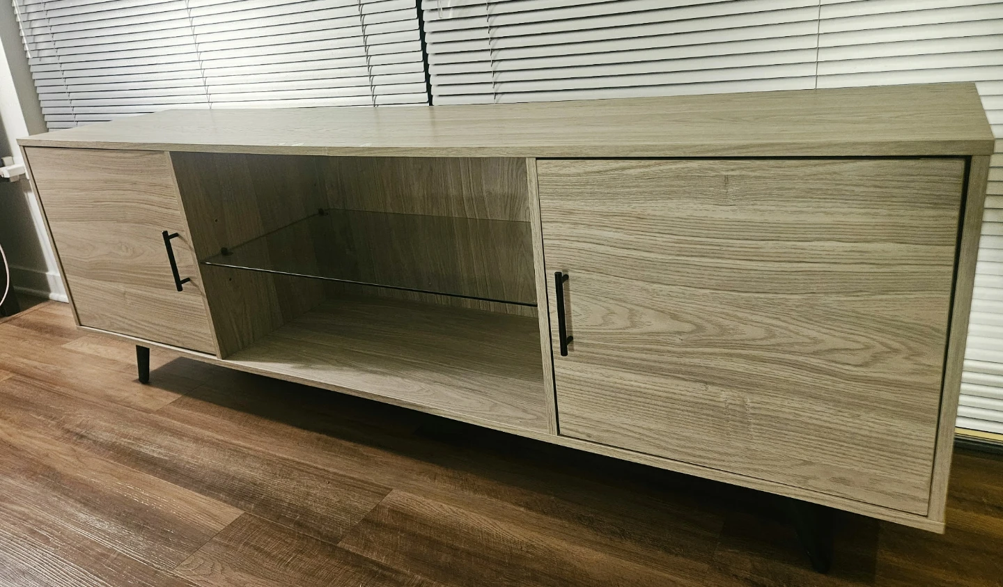 TV STAND WITH GLASS SHELF - photo 4