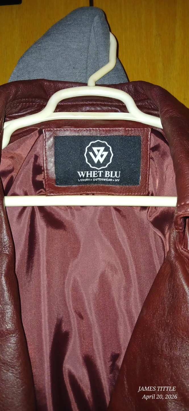 Whet Blu Burgundy Faux Leather Belted Moto Jacket