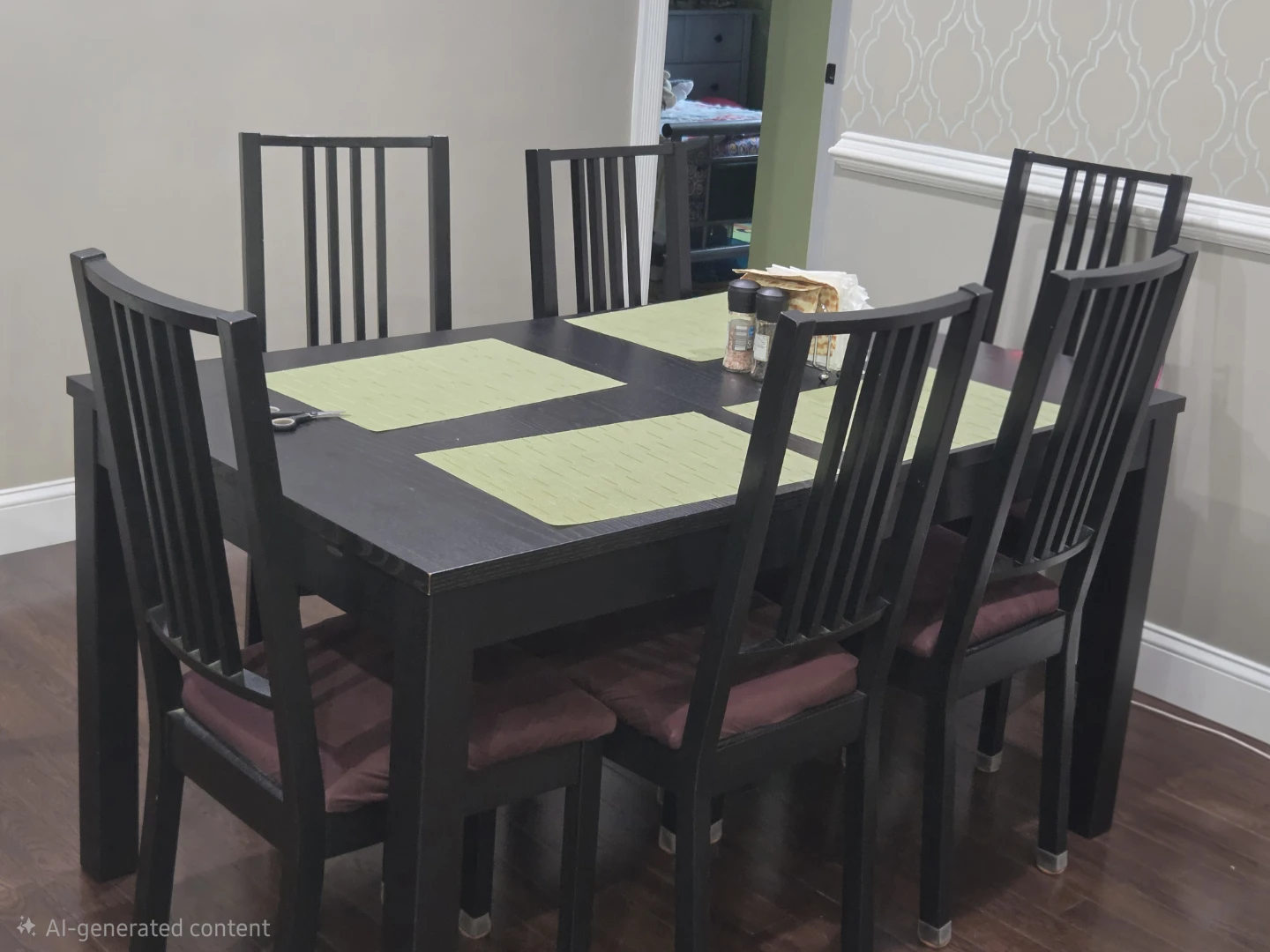 ESPRESSO Dining Table with 6 CHAIRS and Buffet - photo 2