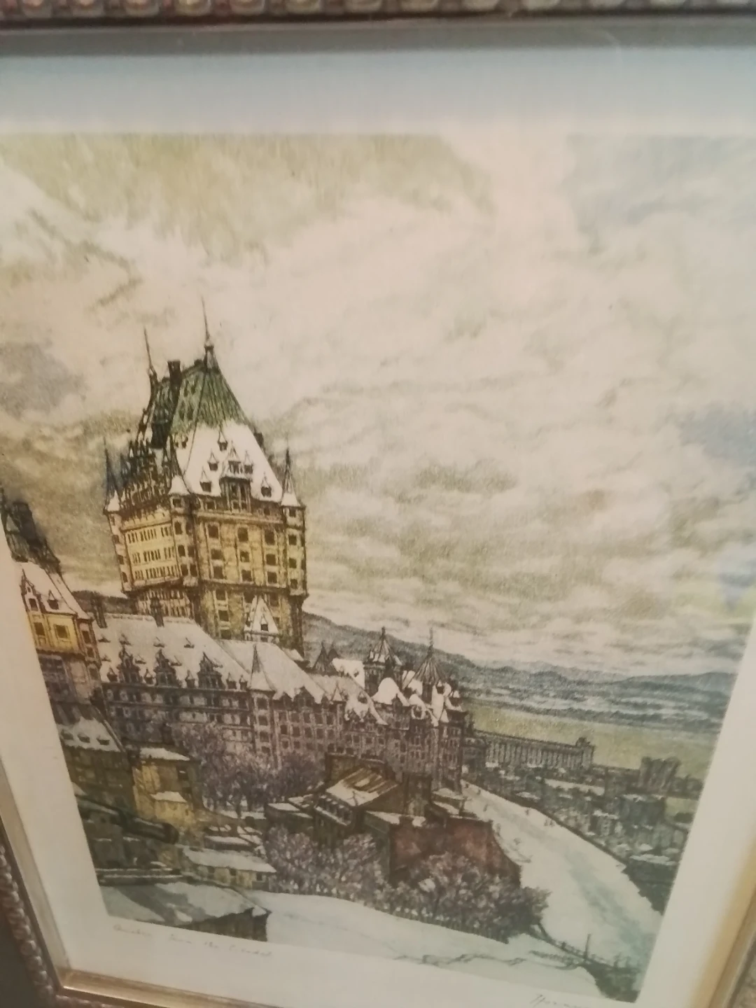Signed colour etching on paper Nicholas Hornyansky "Quebec - photo 3