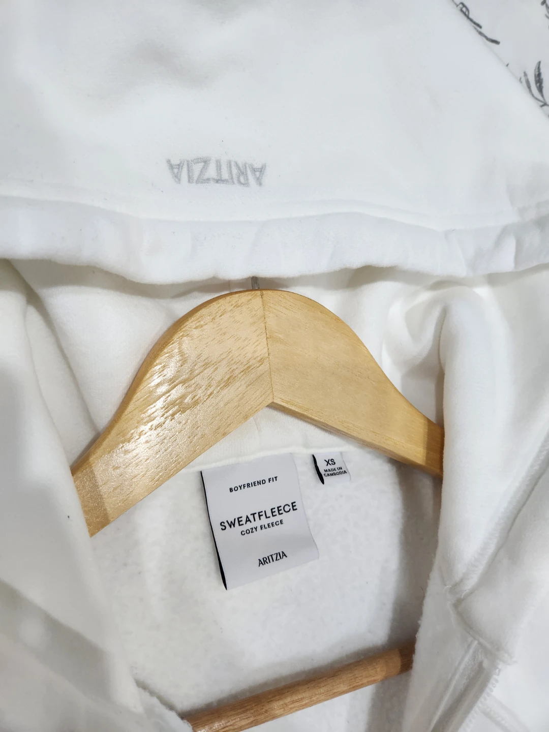 ARITZIA Cozy Sweatfleece Boyfriend Zip Hoodie - White - XS - photo 2