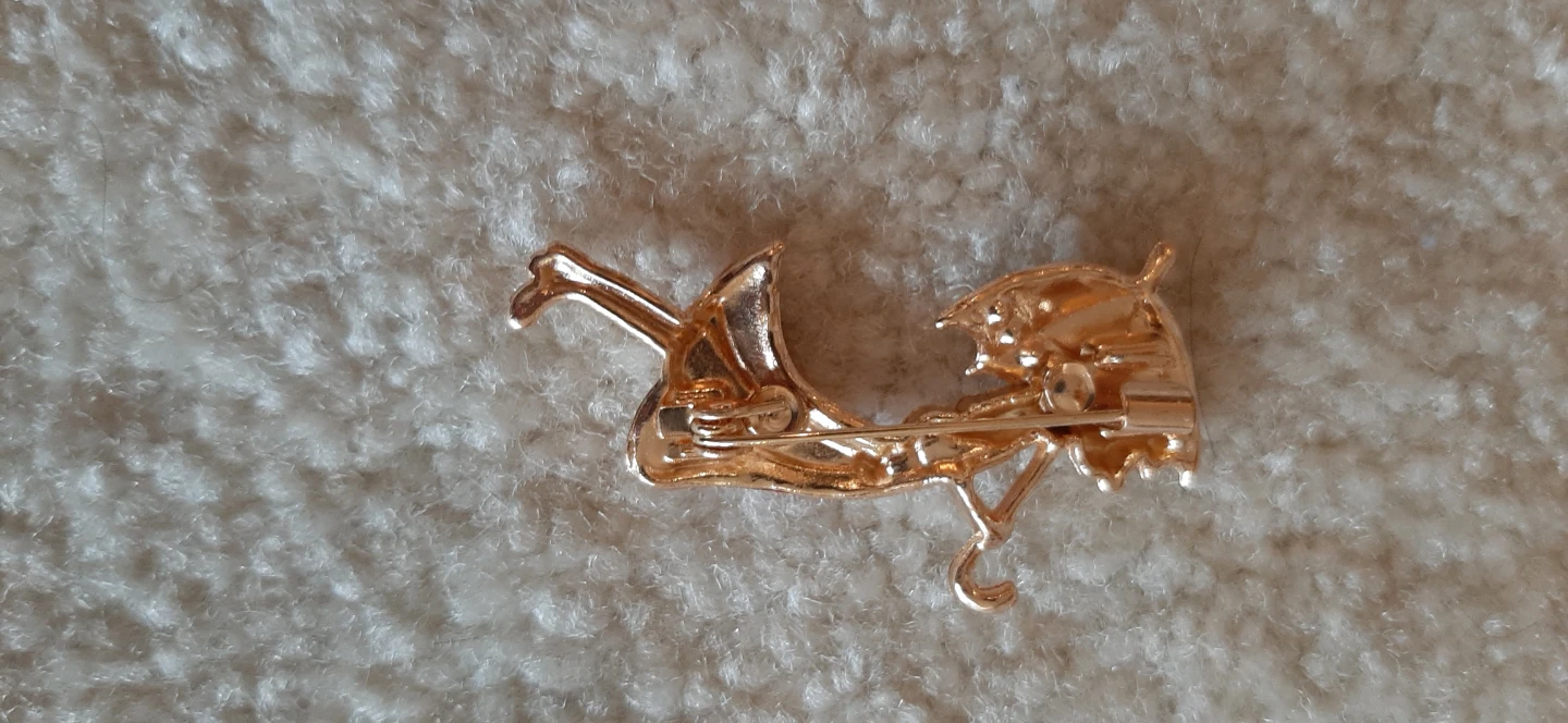 Girl with Umbrella Enamel Pin Brooch - photo 2