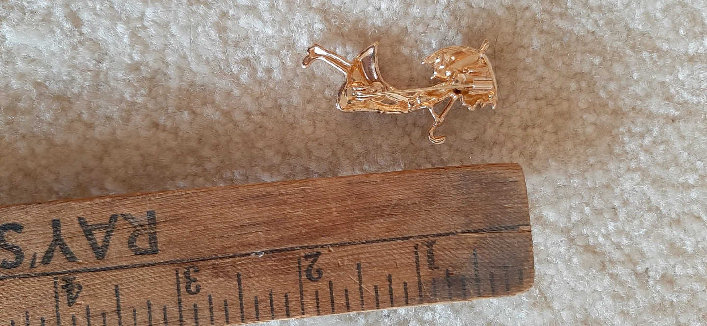 Girl with Umbrella Enamel Pin Brooch - photo 4