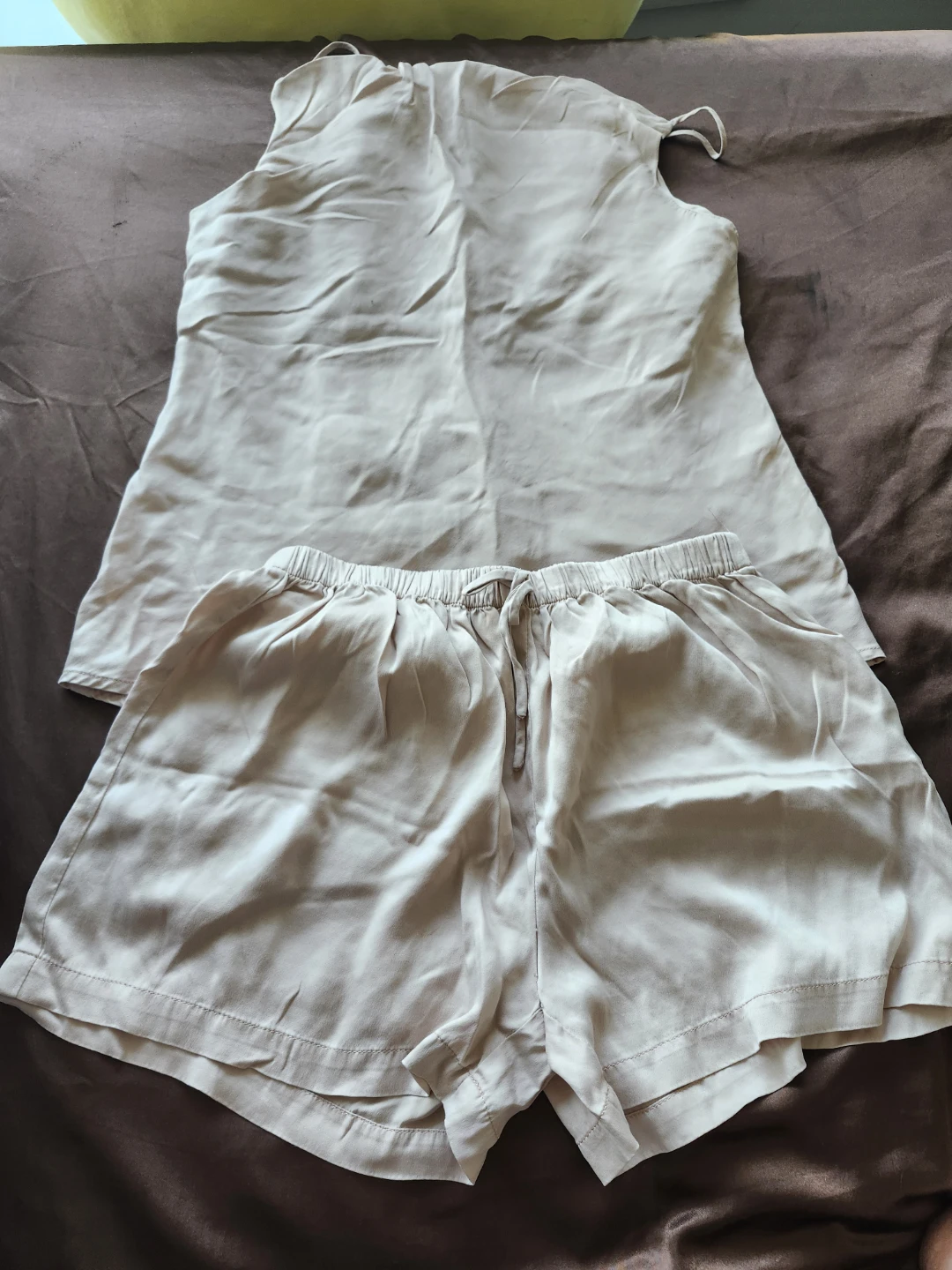 Silk Pajama Set - Camisole Top & Shorts