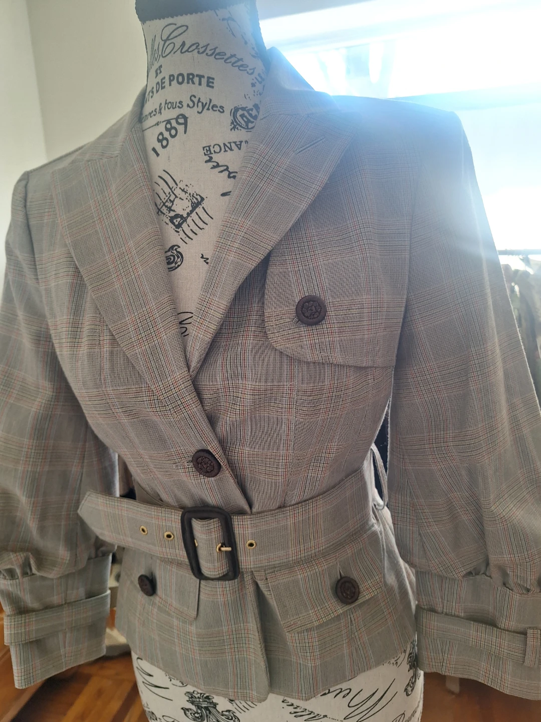 Plaid Belted Blazer Jacket - photo 4