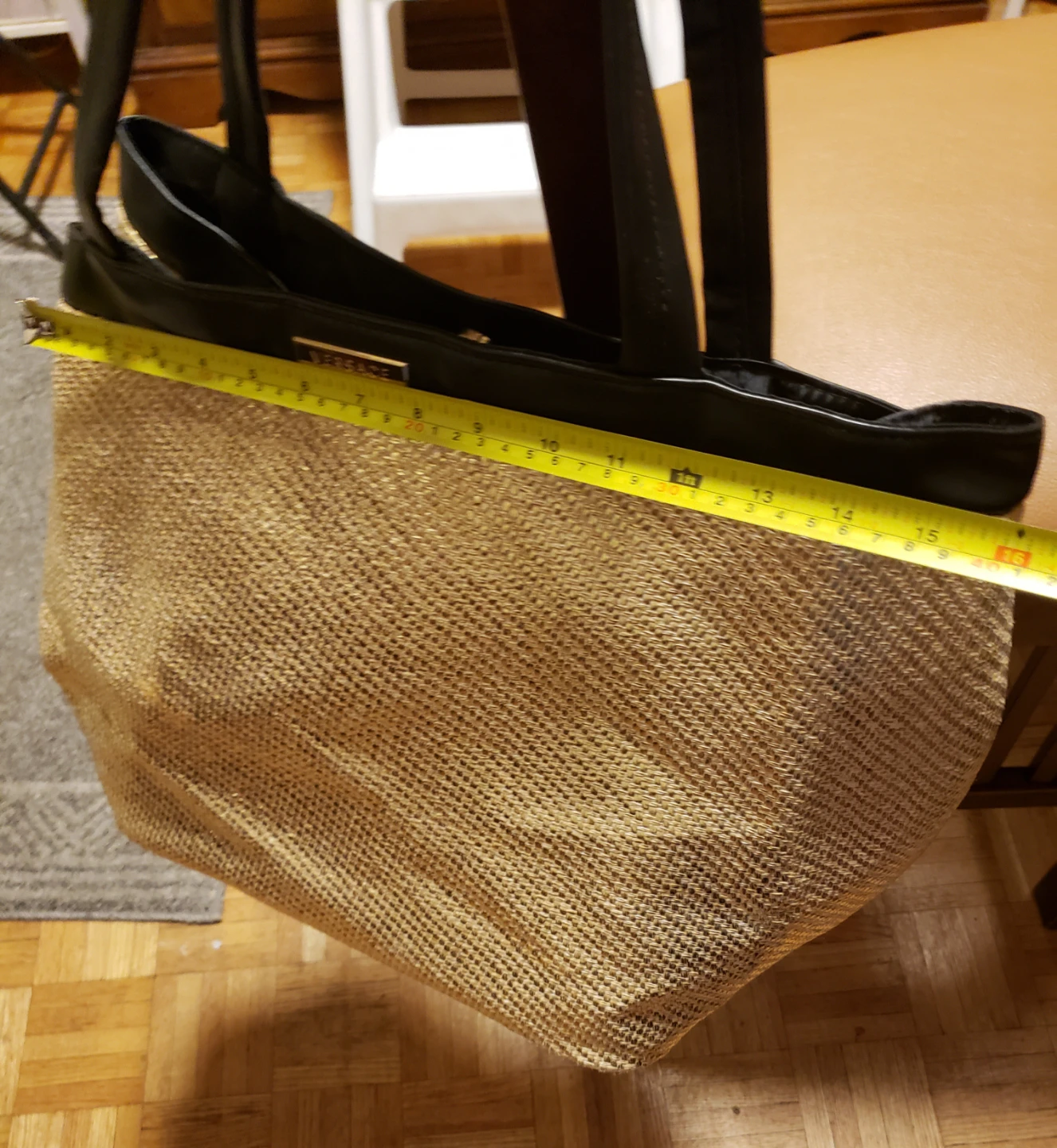 Versace Parfums Straw Tote Bag - Gold/Black - photo 3