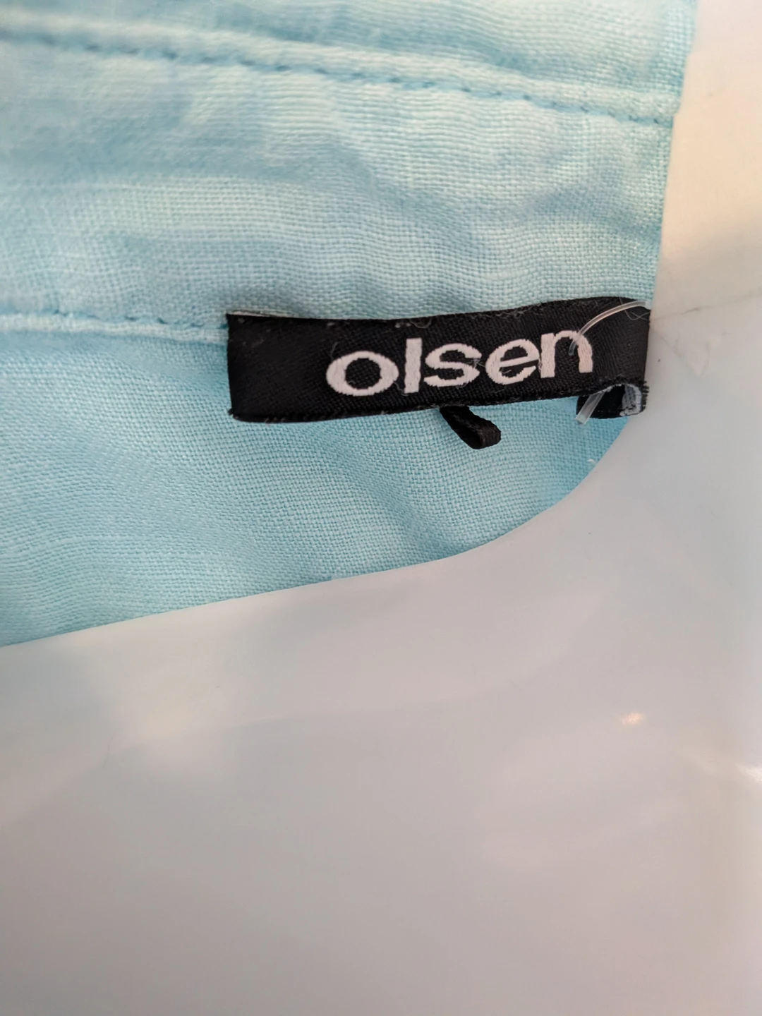 Olsen Light Blue Linen Button-Up Shirt - photo 2