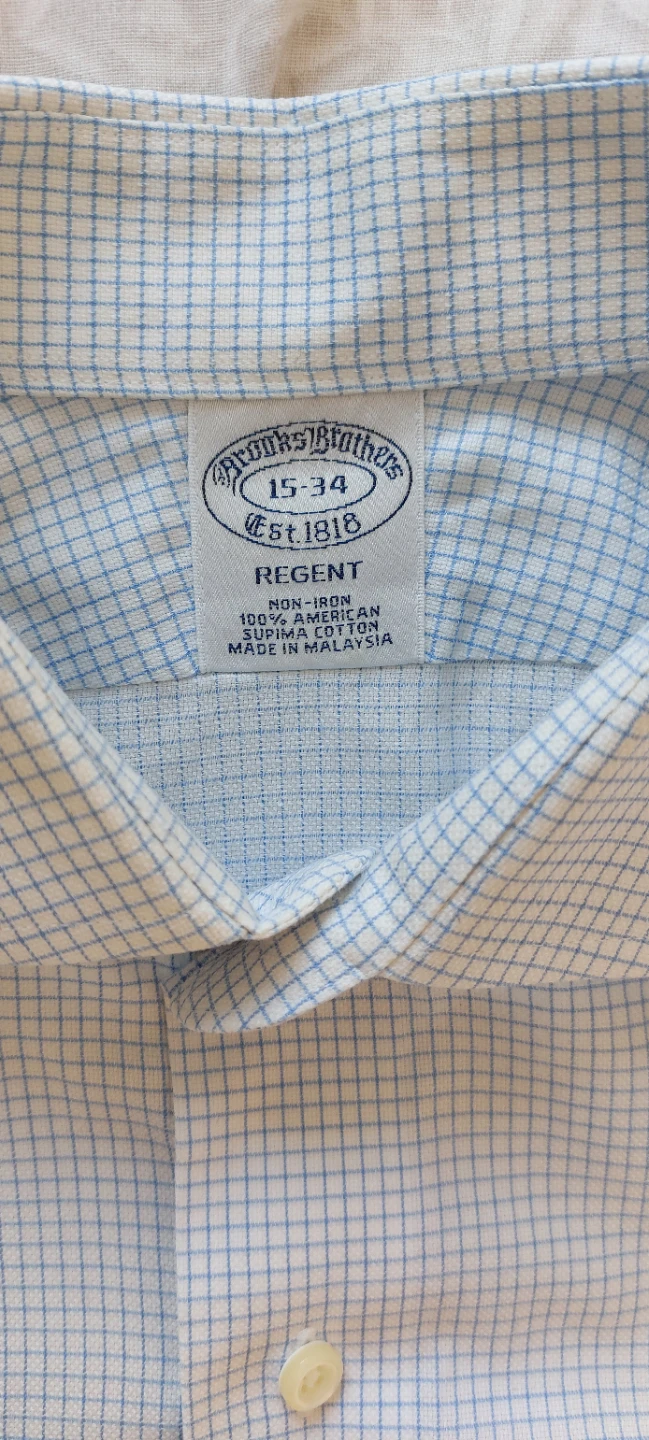 Brooks Brothers Dress Shirt - Blue checked pattern- 15-34 - photo 2
