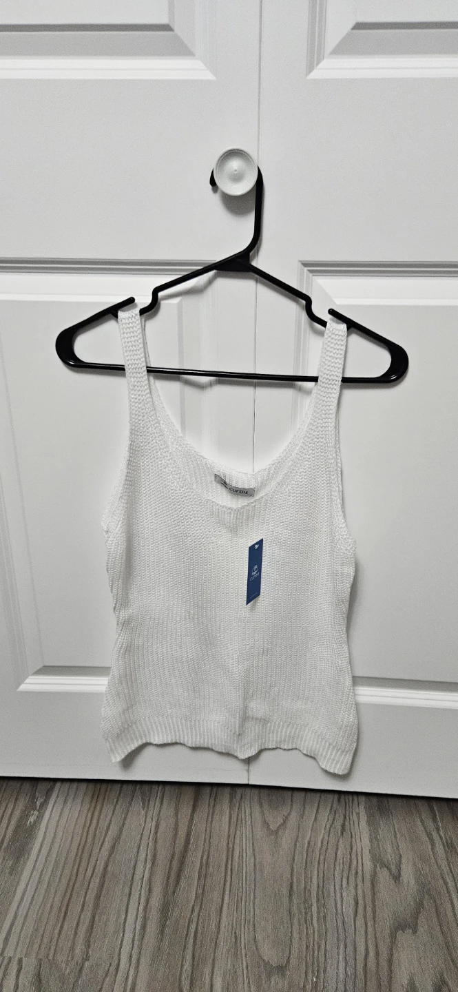 CUPSHE White Knit Tank Top