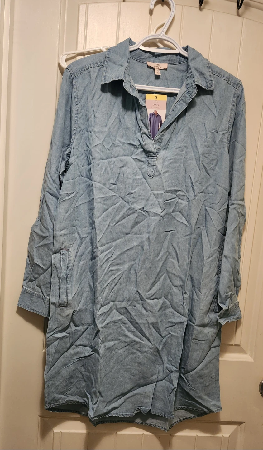 Como Vintage Denim Shirt Dress Size S