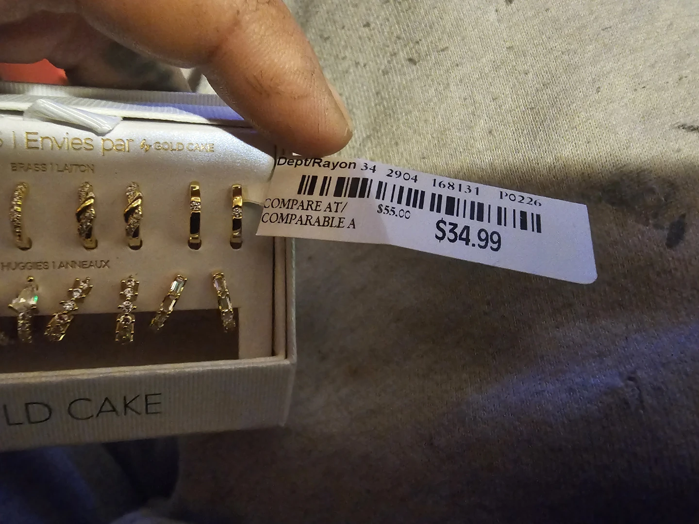 Gold Cake Huggies & Earrings Set - photo 2